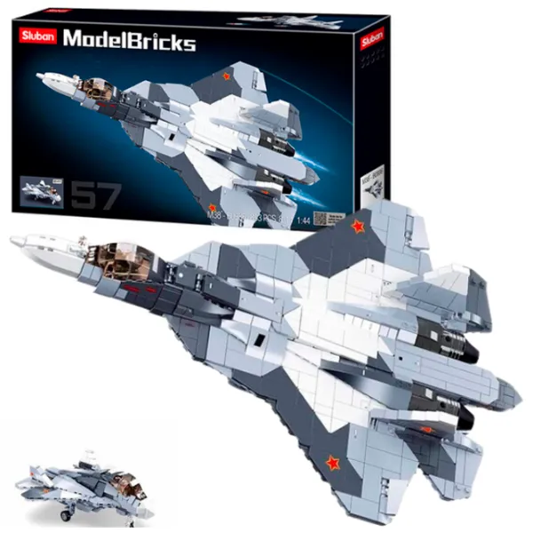 Constructor Sluban Su-57 Fighter Avion/ Gray photo 2