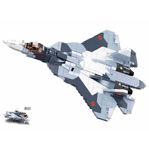 Constructor Sluban Su-57 Fighter Avion/ Gray photo 3