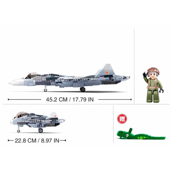 Constructor Sluban Su-57 Fighter Avion/ Gray photo 4