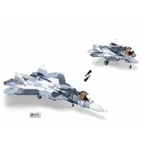 Конструктор Sluban Su-57 Fighter Самолёт/ Серый photo 5