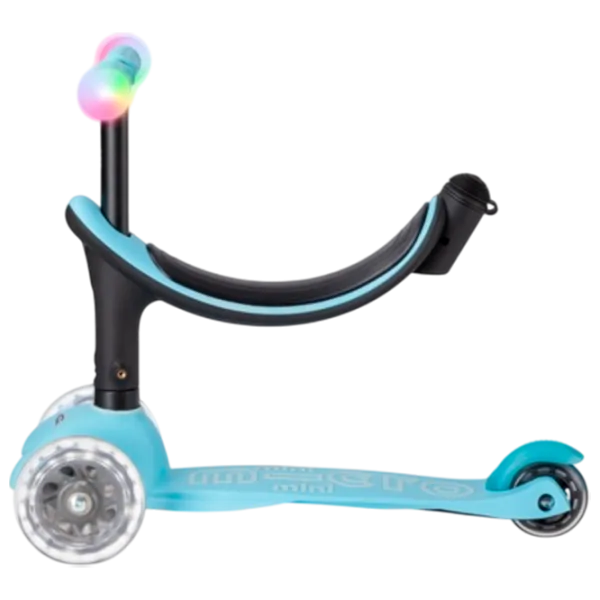 Trotinetă pentru copii cu trei roți Micro Mini2Grow Deluxe Magic LED (MMD358) 50 kg/ Blue photo 5