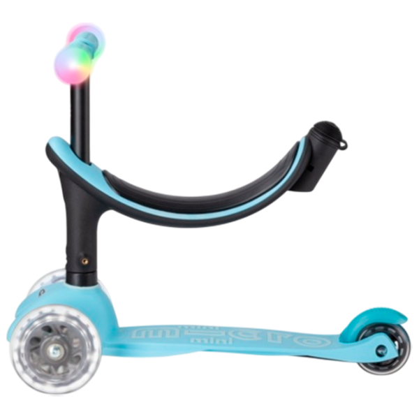 Trotinetă pentru copii cu trei roți Micro Mini2Grow Deluxe Magic LED (MMD358) 50 kg/ Blue photo 5