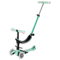 Trotinetă pentru copii cu trei roți Micro Mini2Grow Deluxe Magic LED (MMD357) 50 kg/ Mint