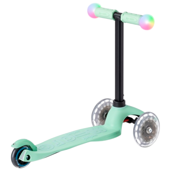 Детский трёхколёсный самокат Micro Mini2Grow Deluxe Magic LED (MMD357) 50 кг/ Мятный photo 2