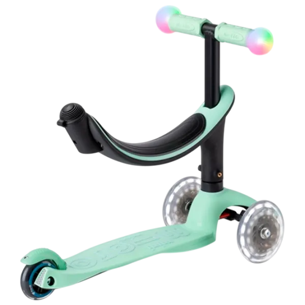 Детский трёхколёсный самокат Micro Mini2Grow Deluxe Magic LED (MMD357) 50 кг/ Мятный photo 3
