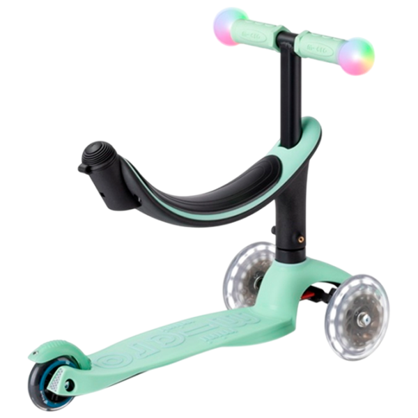 Детский трёхколёсный самокат Micro Mini2Grow Deluxe Magic LED (MMD357) 50 кг/ Мятный photo 3