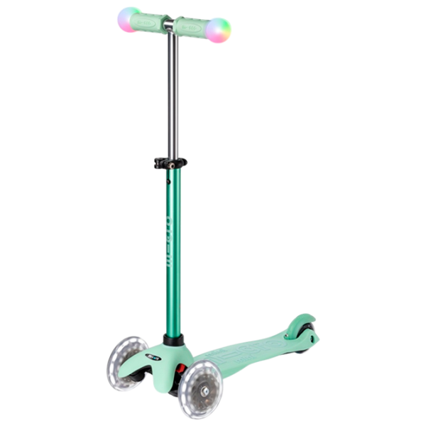 Детский трёхколёсный самокат Micro Mini2Grow Deluxe Magic LED (MMD357) 50 кг/ Мятный photo 5