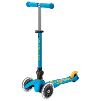 Trotinetă pentru copii cu trei roți Micro Mini Deluxe Foldable LED (MMD200) 50 kg/ Blue