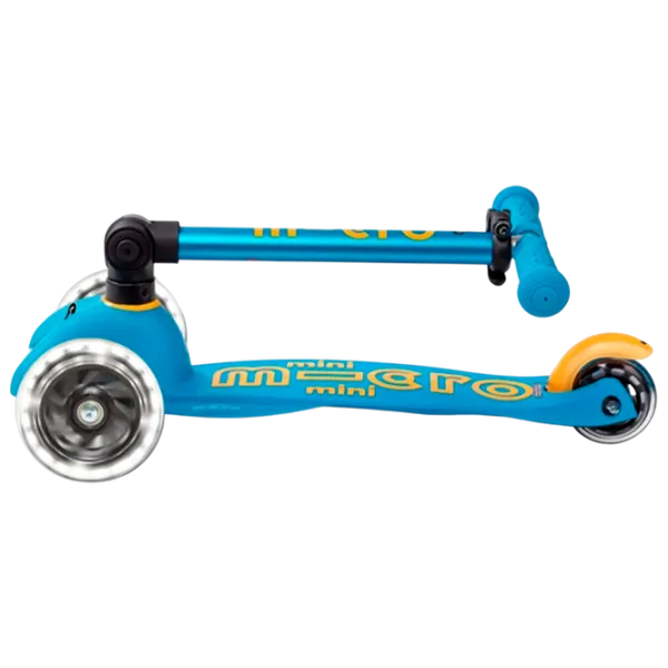Детский трёхколёсный самокат Micro Mini Deluxe Foldable LED (MMD200) 50 кг/ Синий photo 2