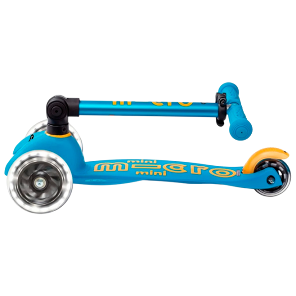 Детский трёхколёсный самокат Micro Mini Deluxe Foldable LED (MMD200) 50 кг/ Синий photo 2
