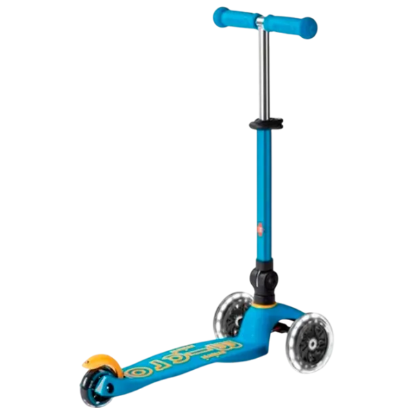 Детский трёхколёсный самокат Micro Mini Deluxe Foldable LED (MMD200) 50 кг/ Синий photo 3