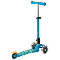 Trotinetă pentru copii cu trei roți Micro Mini Deluxe Foldable LED (MMD200) 50 kg/ Blue photo 3