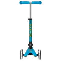 Trotinetă pentru copii cu trei roți Micro Mini Deluxe Foldable LED (MMD200) 50 kg/ Blue photo 4