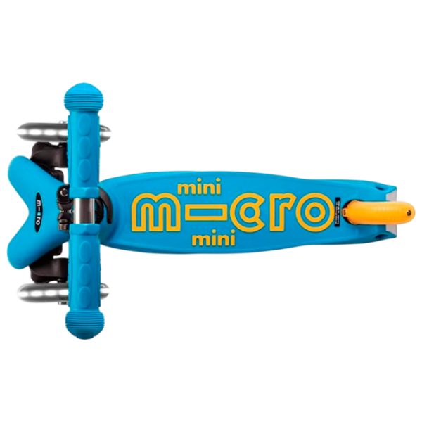 Детский трёхколёсный самокат Micro Mini Deluxe Foldable LED (MMD200) 50 кг/ Синий photo 6