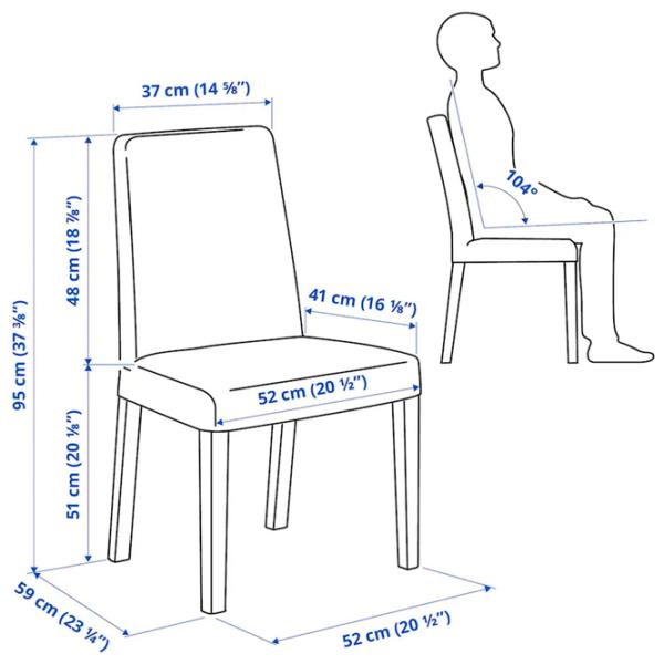 Кухонный стул Ikea Bergmund Полиэстер/ Серый Черный photo 6
