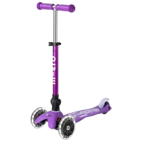 Trotinetă pentru copii cu trei roți Micro Mini Deluxe Foldable LED (MMD199) 50 kg/ Purple