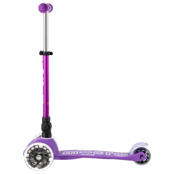 Детский трёхколёсный самокат Micro Mini Deluxe Foldable LED (MMD199) 50 кг/ Пурпурный photo 3