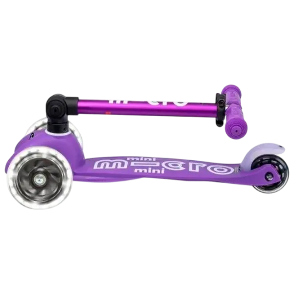 Детский трёхколёсный самокат Micro Mini Deluxe Foldable LED (MMD199) 50 кг/ Пурпурный photo 4