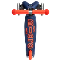 Trotinetă pentru copii cu trei roți Micro Mini Deluxe Foldable LED (MMD196) 50 kg/ Navy photo 2