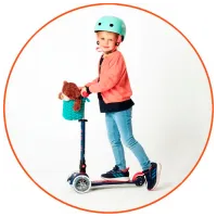 Trotinetă pentru copii cu trei roți Micro Mini Deluxe Foldable LED (MMD196) 50 kg/ Navy photo 4