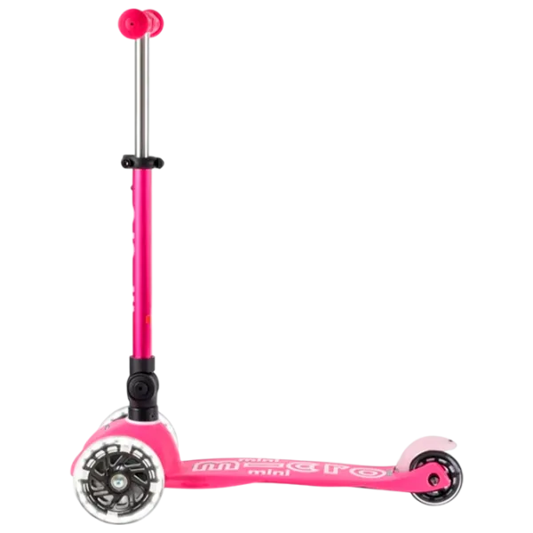 Trotinetă pentru copii cu trei roți Micro Mini Deluxe Foldable LED (MMD197) 50 kg/ Pink photo 2