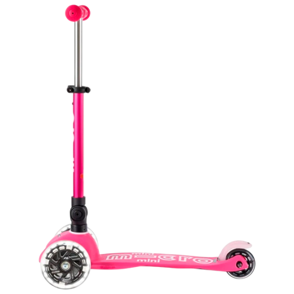 Trotinetă pentru copii cu trei roți Micro Mini Deluxe Foldable LED (MMD197) 50 kg/ Pink photo 2