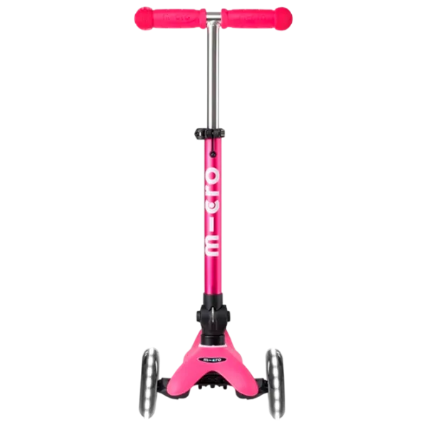 Trotinetă pentru copii cu trei roți Micro Mini Deluxe Foldable LED (MMD197) 50 kg/ Pink photo 3