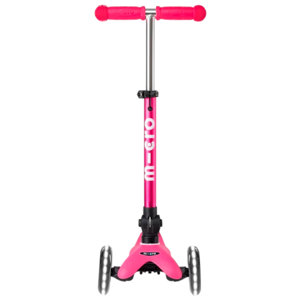 Trotinetă pentru copii cu trei roți Micro Mini Deluxe Foldable LED (MMD197) 50 kg/ Pink photo 3