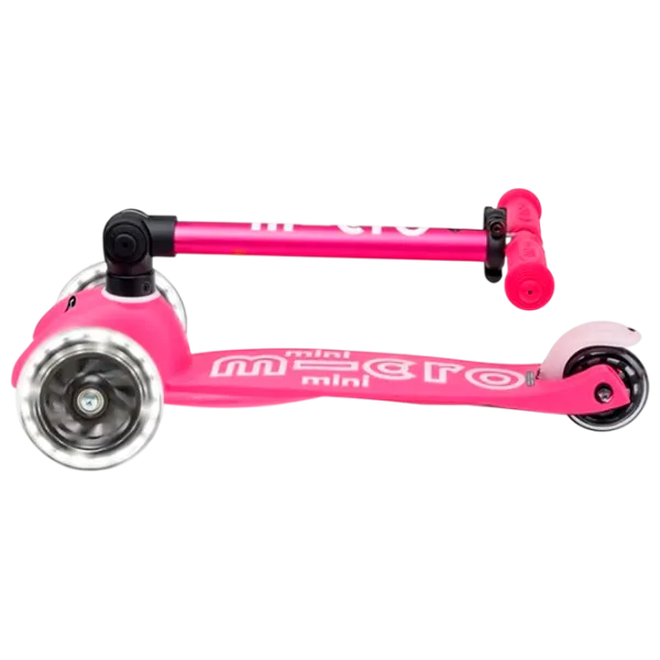 Trotinetă pentru copii cu trei roți Micro Mini Deluxe Foldable LED (MMD197) 50 kg/ Pink photo 4