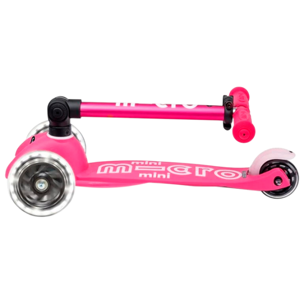 Trotinetă pentru copii cu trei roți Micro Mini Deluxe Foldable LED (MMD197) 50 kg/ Pink photo 4