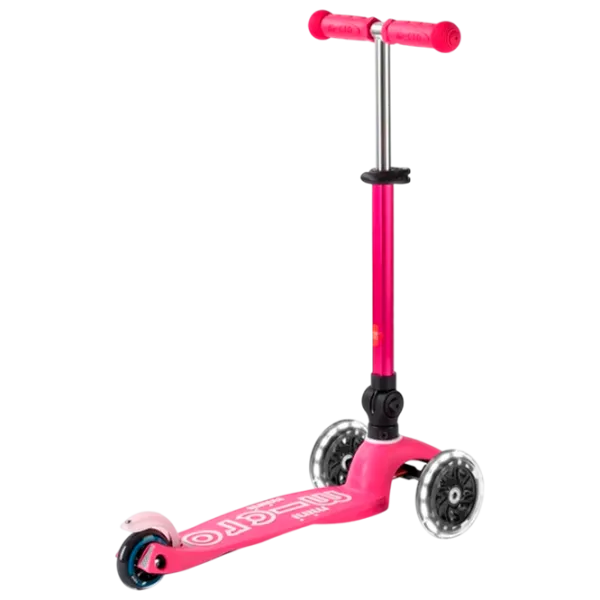 Trotinetă pentru copii cu trei roți Micro Mini Deluxe Foldable LED (MMD197) 50 kg/ Pink photo 5
