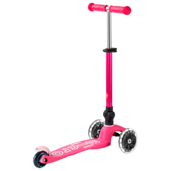 Trotinetă pentru copii cu trei roți Micro Mini Deluxe Foldable LED (MMD197) 50 kg/ Pink photo 5