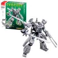 Constructor Sluban Military helicopter Robot/ Gray photo 2