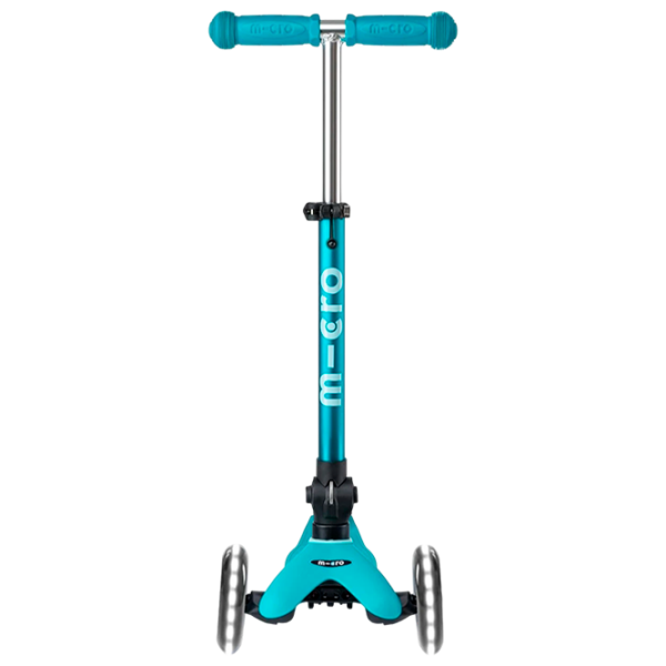 Trotinetă pentru copii cu trei roți Micro Mini Deluxe Foldable LED (MMD198) 50 kg/ Aqua photo 3