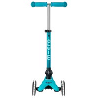 Детский трёхколёсный самокат Micro Mini Deluxe Foldable LED (MMD198) 50 кг/ Aqua photo 3
