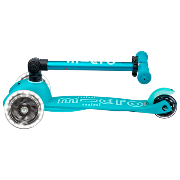 Trotinetă pentru copii cu trei roți Micro Mini Deluxe Foldable LED (MMD198) 50 kg/ Aqua photo 4