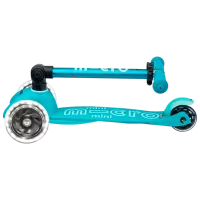 Детский трёхколёсный самокат Micro Mini Deluxe Foldable LED (MMD198) 50 кг/ Aqua photo 4
