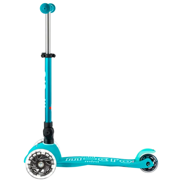 Trotinetă pentru copii cu trei roți Micro Mini Deluxe Foldable LED (MMD198) 50 kg/ Aqua photo 5