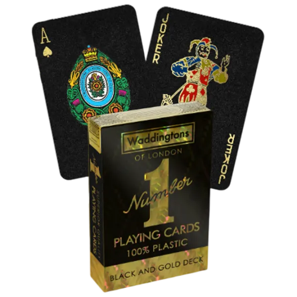Настольная игра Winning Moves Waddingtons No.1 Black And Gold Deck 6+/ Игральные карты photo 1