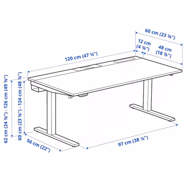 Офисный стол Ikea Mittzon ДСП/ Черный photo 7