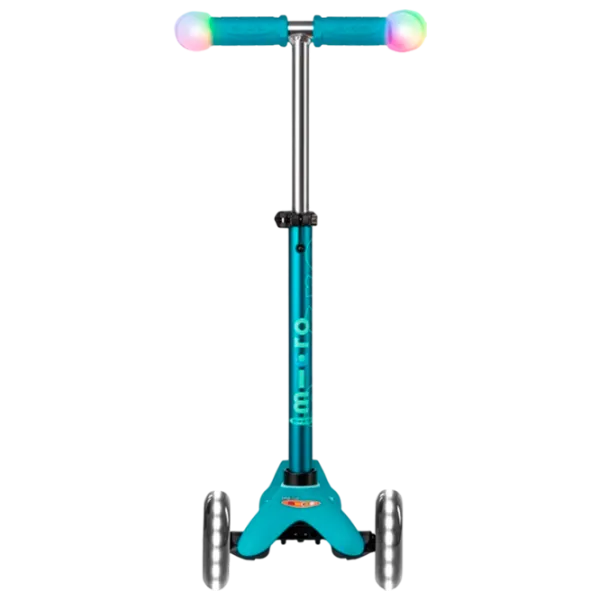Trotinetă pentru copii cu trei roți Micro Mini Deluxe Magic LED (MMD131) 50 kg/ Aqua photo 2