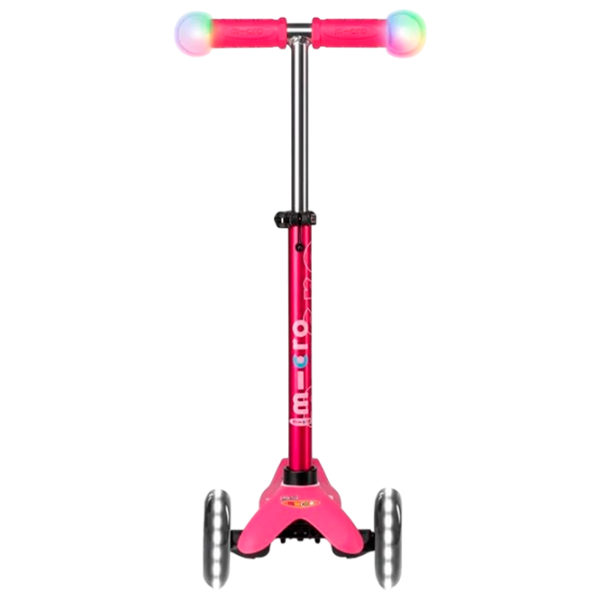 Детский трёхколёсный самокат Micro Mini Deluxe Magic LED (MMD130) 50 кг/ Розовый photo 2