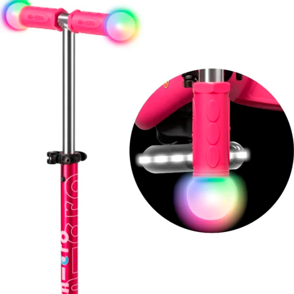 Детский трёхколёсный самокат Micro Mini Deluxe Magic LED (MMD130) 50 кг/ Розовый photo 5