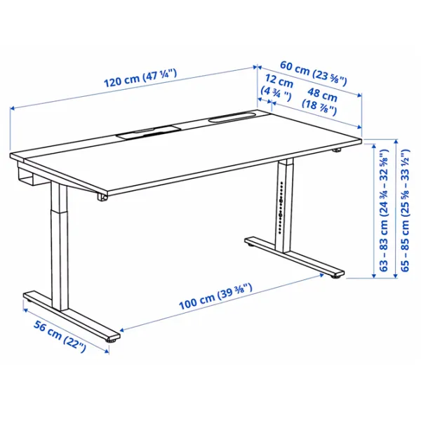 Офисный стол Ikea Mittzon ДСП/ Серый photo 7