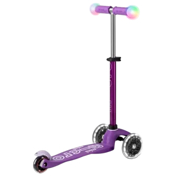 Детский трёхколёсный самокат Micro Mini Deluxe Magic LED (MMD129) 50 кг/ Пурпурный photo 3