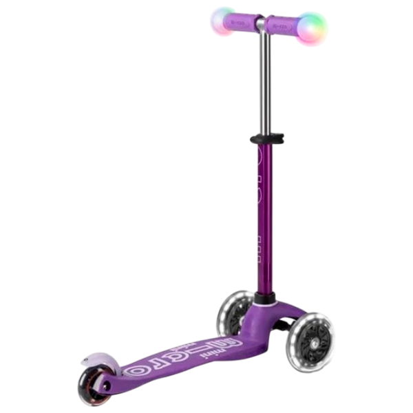 Детский трёхколёсный самокат Micro Mini Deluxe Magic LED (MMD129) 50 кг/ Пурпурный photo 3