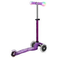 Trotinetă pentru copii cu trei roți Micro Mini Deluxe Magic LED (MMD129) 50 kg/ Purple photo 3