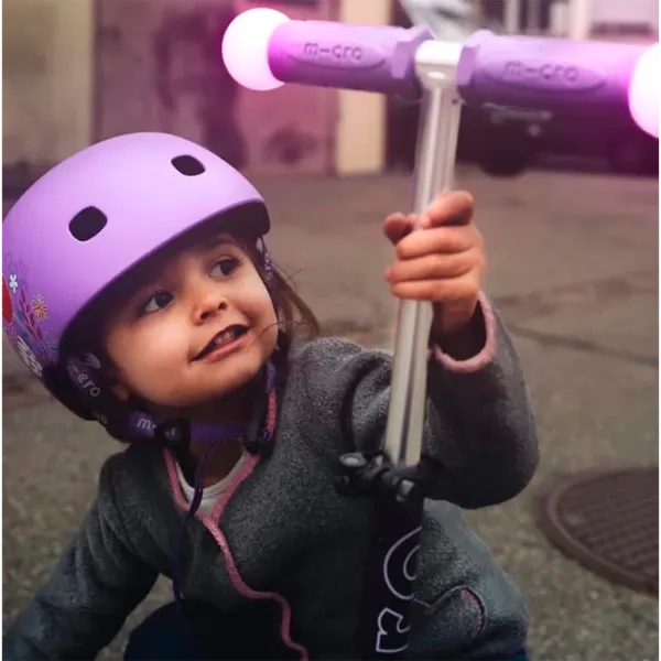 Детский трёхколёсный самокат Micro Mini Deluxe Magic LED (MMD129) 50 кг/ Пурпурный photo 4