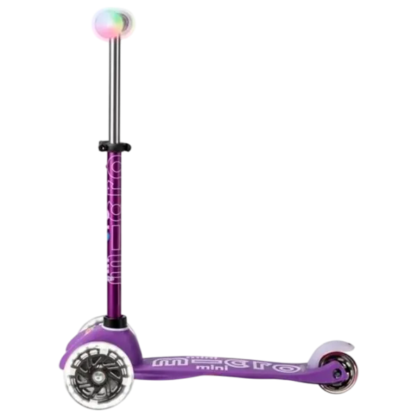 Детский трёхколёсный самокат Micro Mini Deluxe Magic LED (MMD129) 50 кг/ Пурпурный photo 5