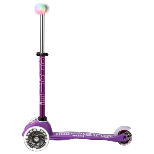 Детский трёхколёсный самокат Micro Mini Deluxe Magic LED (MMD129) 50 кг/ Пурпурный photo 5